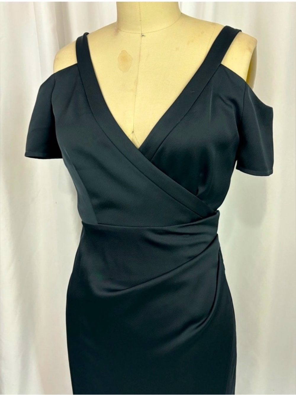 All Saints Black Minimalist Cocktail Wrap women’s Dress size 2 NWT
